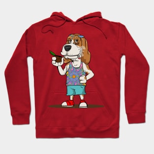 Hippie basset hound dog Hoodie